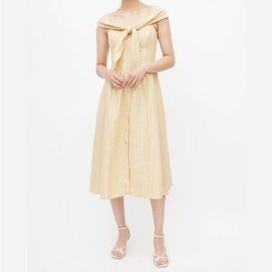 Reformation Stripe Barrington Tie-Front Dress